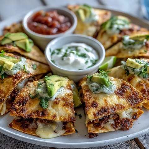 Cheesy mini quesadillas arranged in a blooming flower shape, baked until crispy and golden brown.
