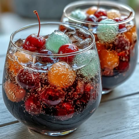 Vibrant rainbow sherbet punch bowl fizzing with lemon-lime soda for a festive graduation party treat.