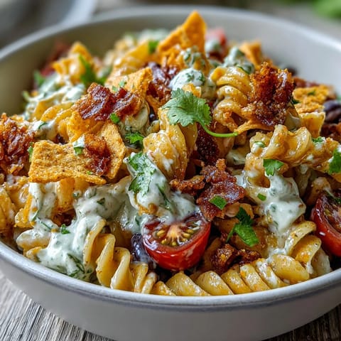 Taco Pasta Salad Avocado Doritos