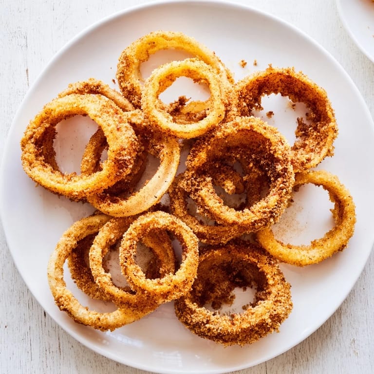 Onion rings arranged on a paper towel, glistening with oil and ready to be enjoyed.
