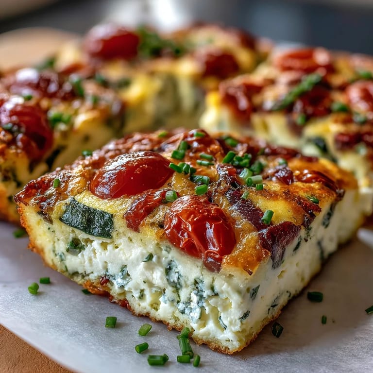 Bright yellow High-Protein Sheet Pan Eggs bake with vibrant vegetables on a pan.