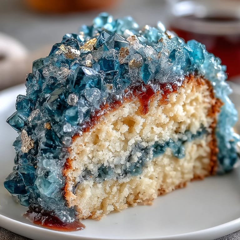 Modern graduation cake decorated with a teal and gold geode slice design, blending artistic flair with delicious vanilla cake for a memorable celebration.