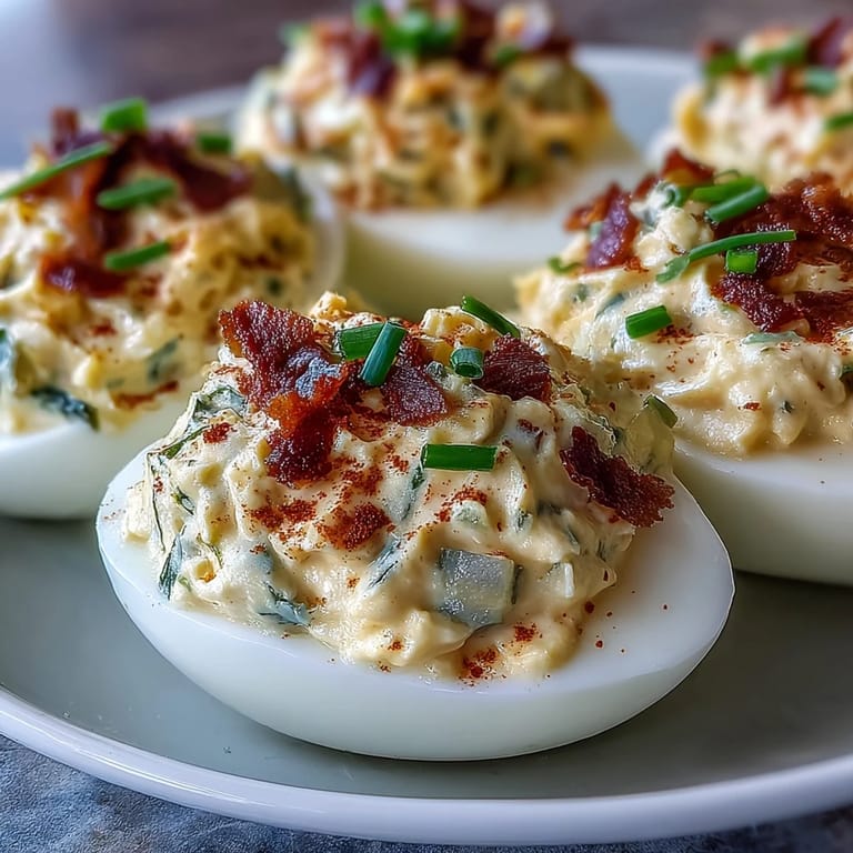 These delicious sweet pickle relish deviled eggs are a classic, creamy, tangy bite.