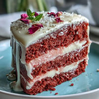 Elegant Bridal Shower Rosé Velvet Cake with shimmering gold drip.